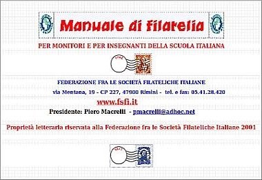 Manuale di Filatelia per monitori e per insegnanti della Scuola Italiana